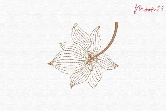Elegant Linework Floral Outline Stitch